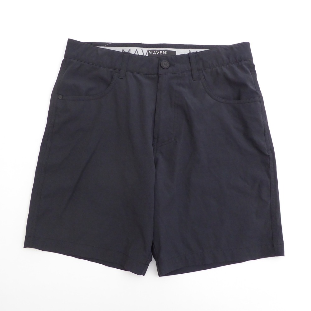 Maven Co-Op Mens Hook Performance Stretch Shorts Black Casual 8" Inseam 30